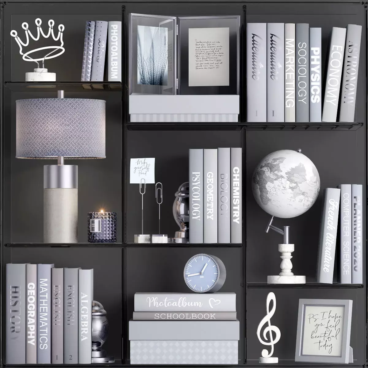 SCHOOL DECOR SET blue 3D model_0