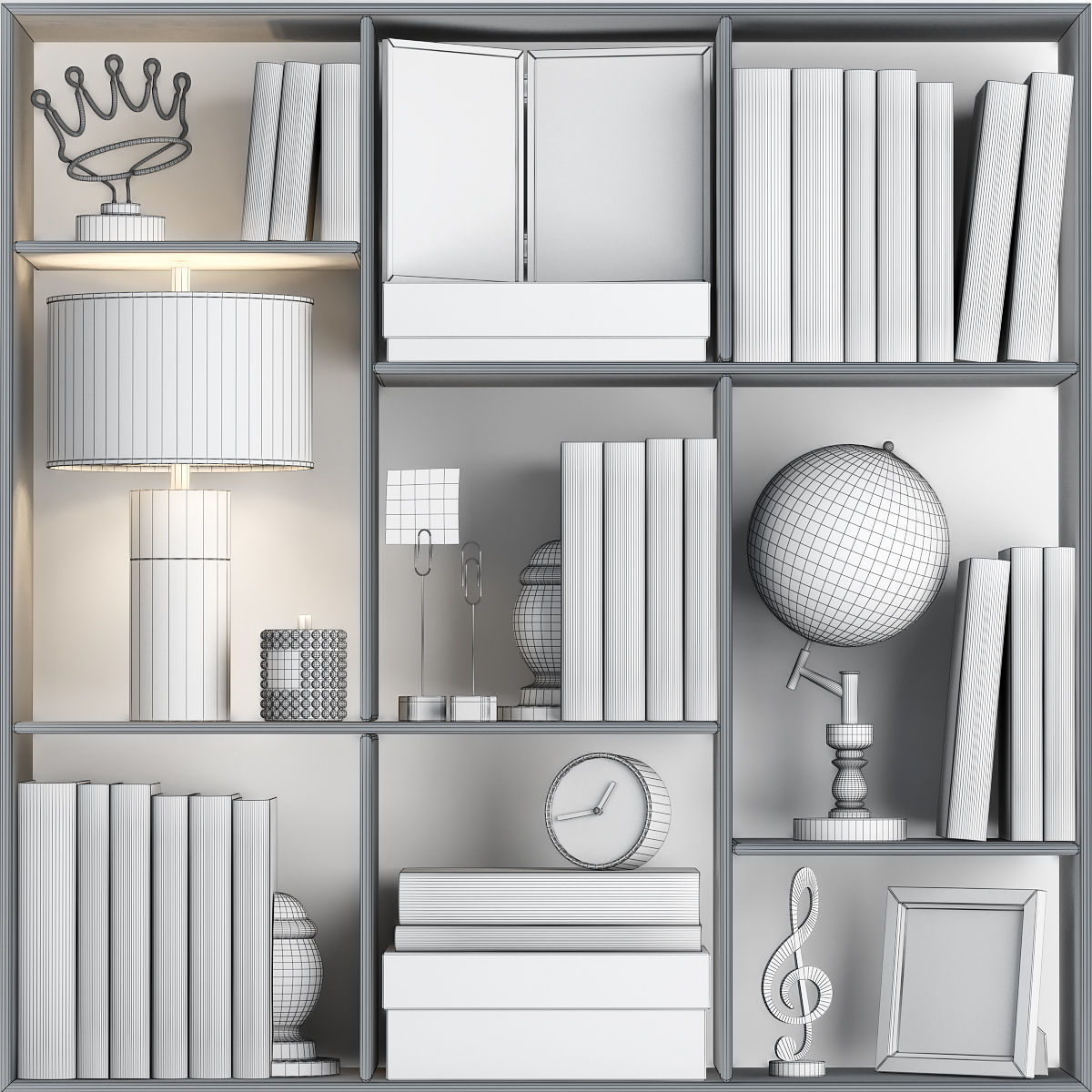 SCHOOL DECOR SET blue 3D model_1