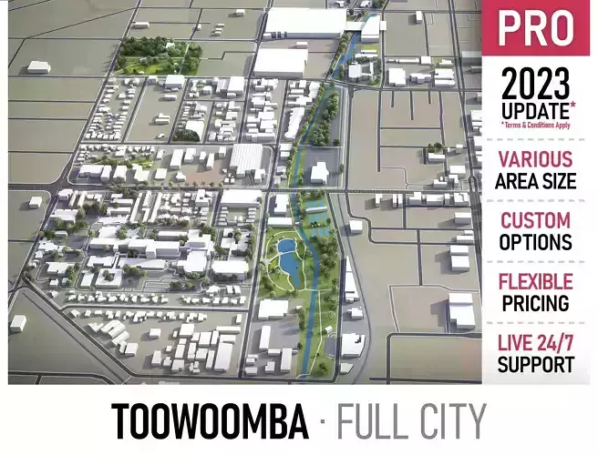 Toowoomba Low-poly 3D model