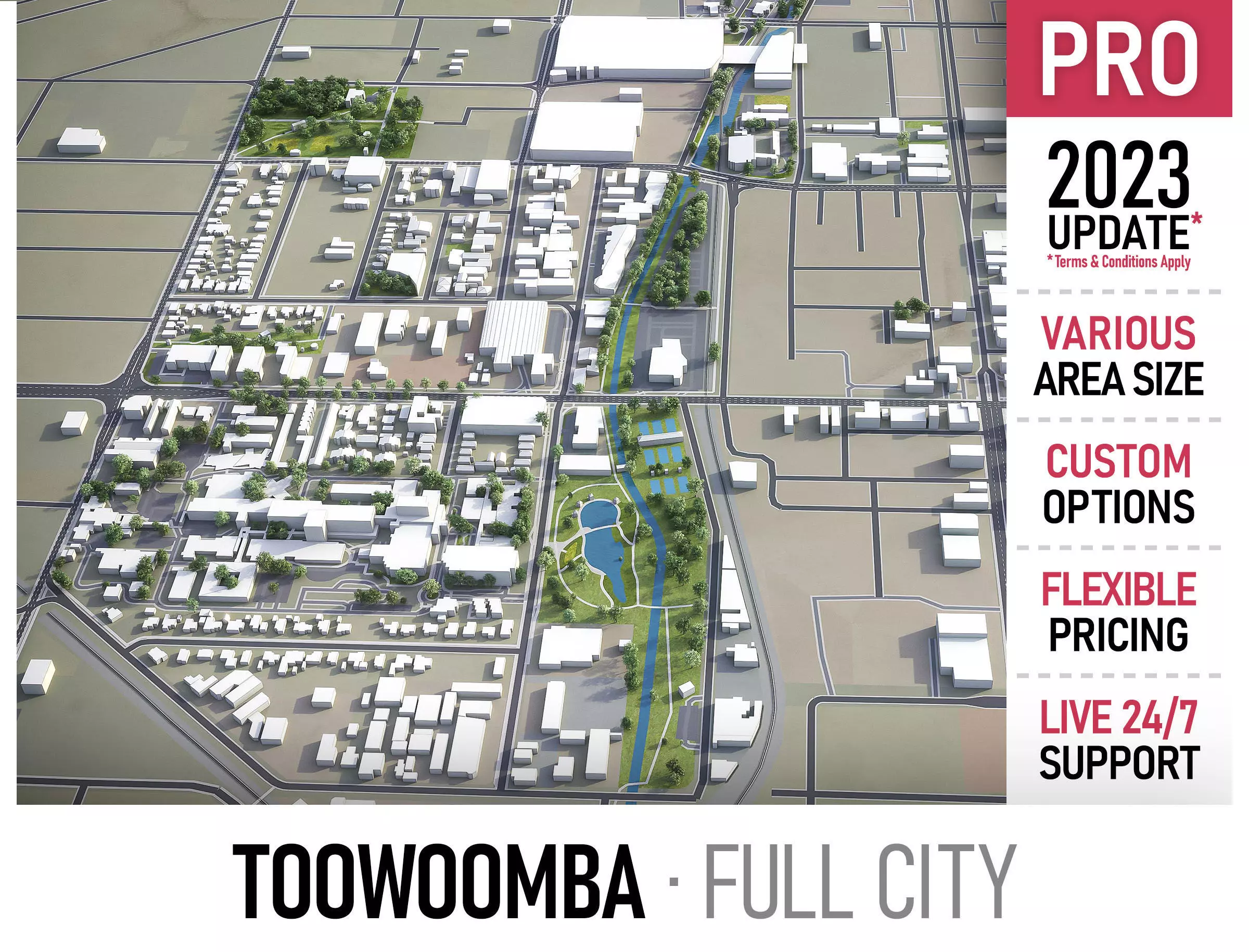 Toowoomba Low-poly 3D model