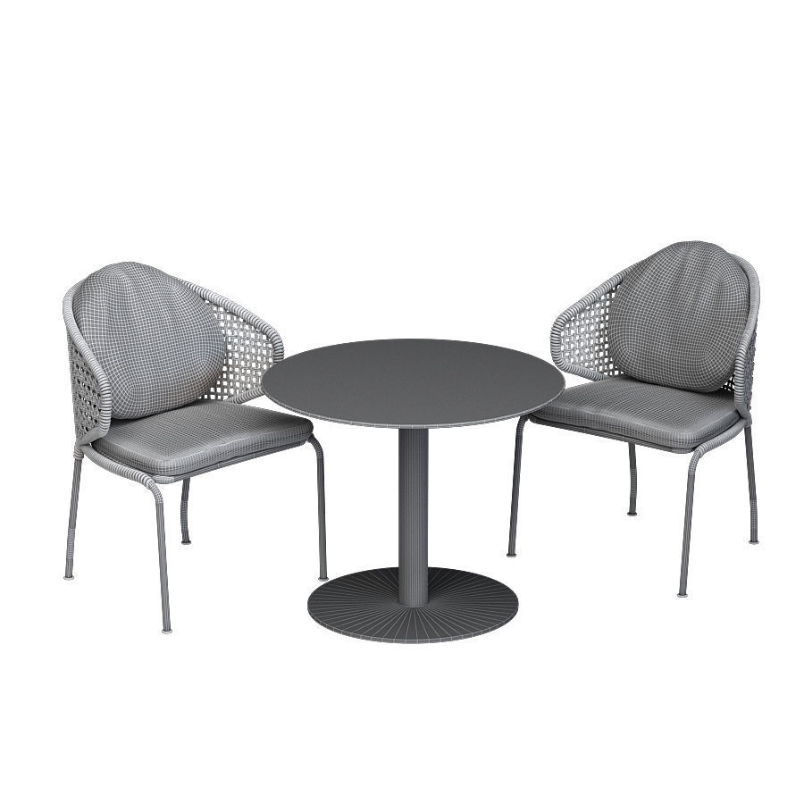 Chair Aston Cord Minotty Table Bellagio Lounge Bronze set 3D model_4