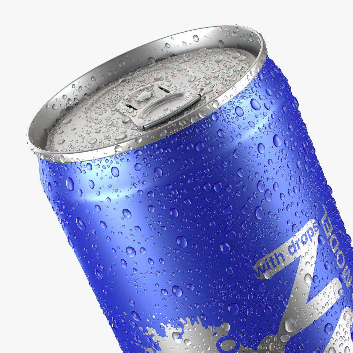 Can With Water Droplets 473ml Red Bull type  3D model_1