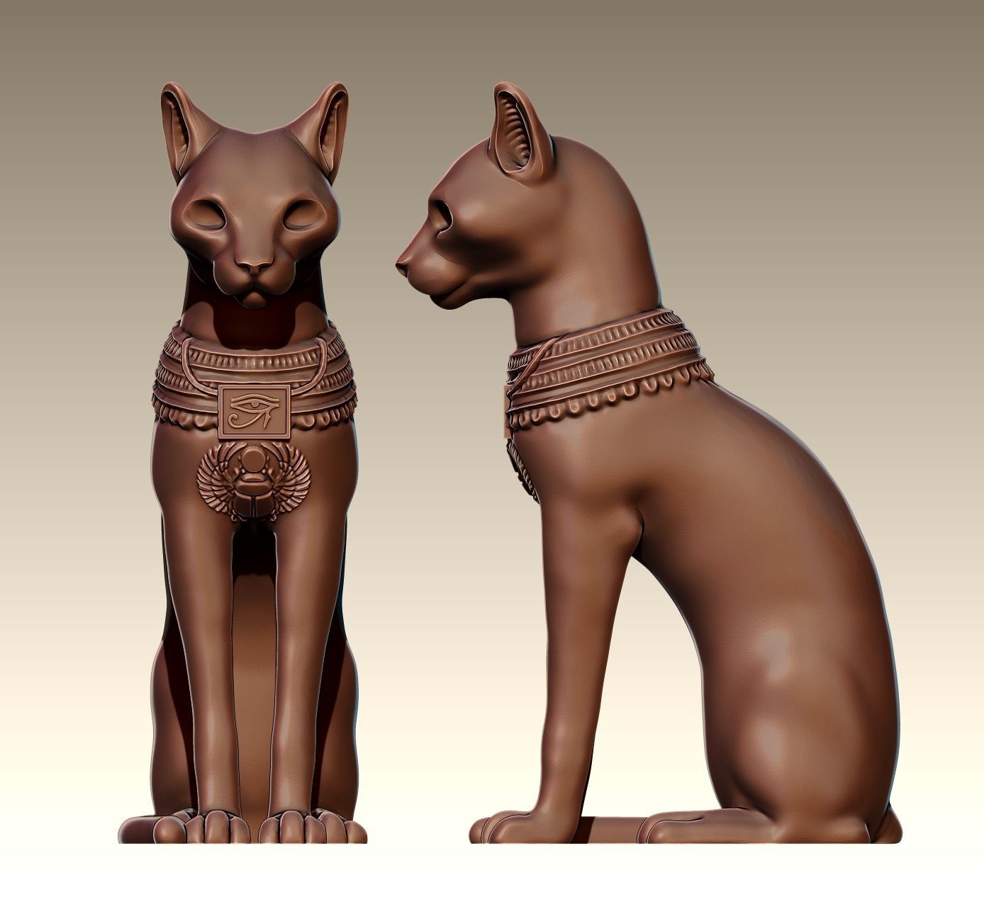 Egyptian ritual cat - Sekhmet Goddess - Bastet Goddess 3D print model_7