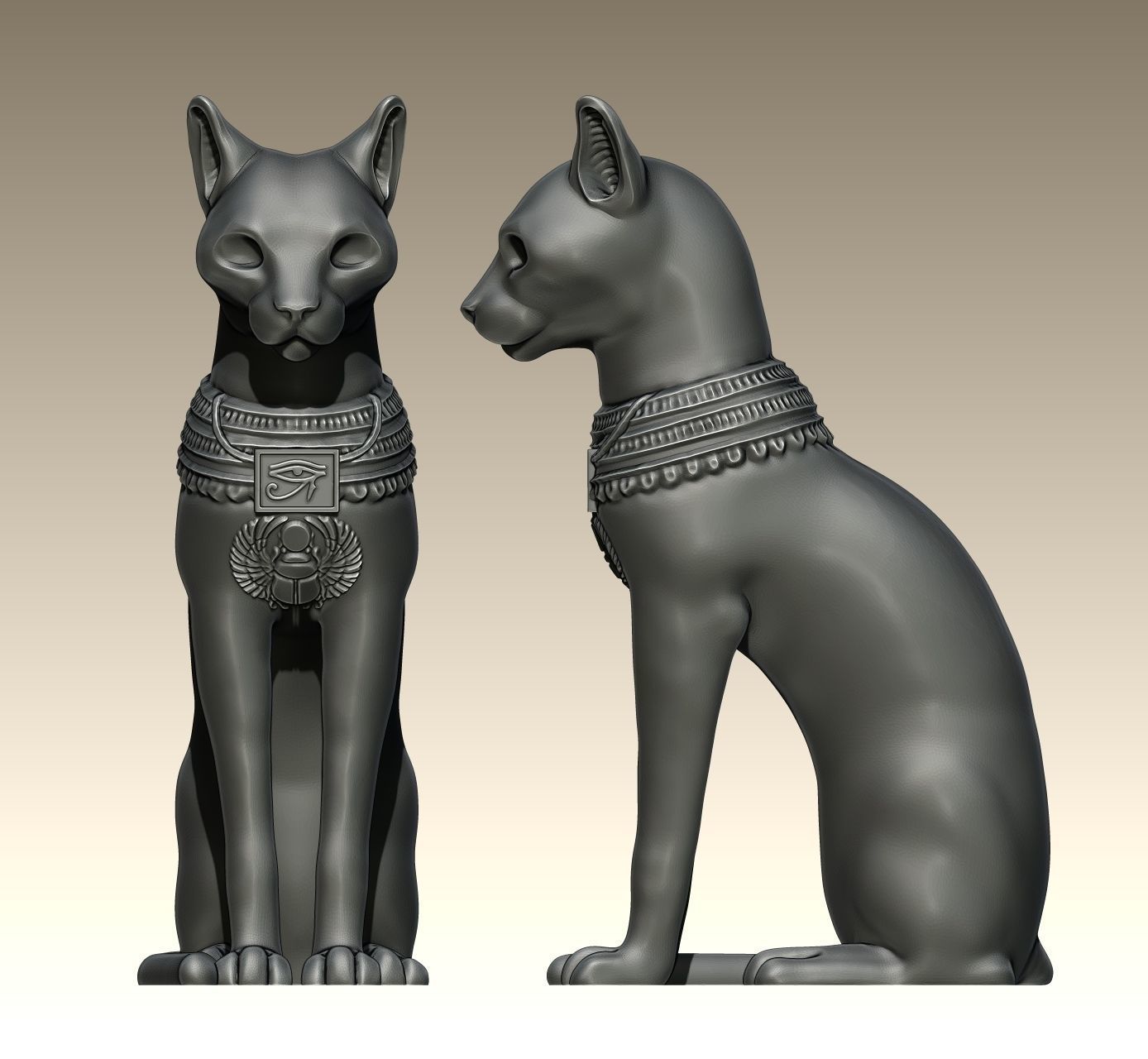 Egyptian ritual cat - Sekhmet Goddess - Bastet Goddess 3D print model_10