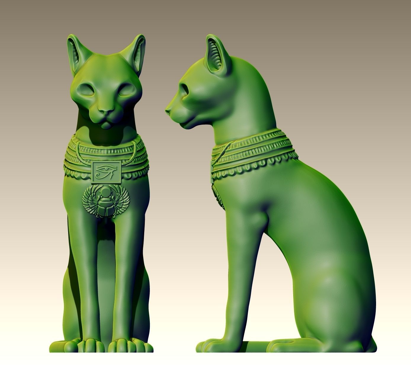 Egyptian ritual cat - Sekhmet Goddess - Bastet Goddess 3D print model_14