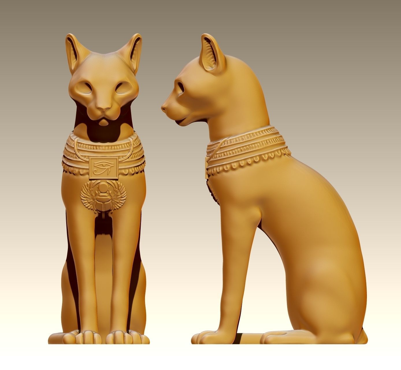 Egyptian ritual cat - Sekhmet Goddess - Bastet Goddess 3D print model_16