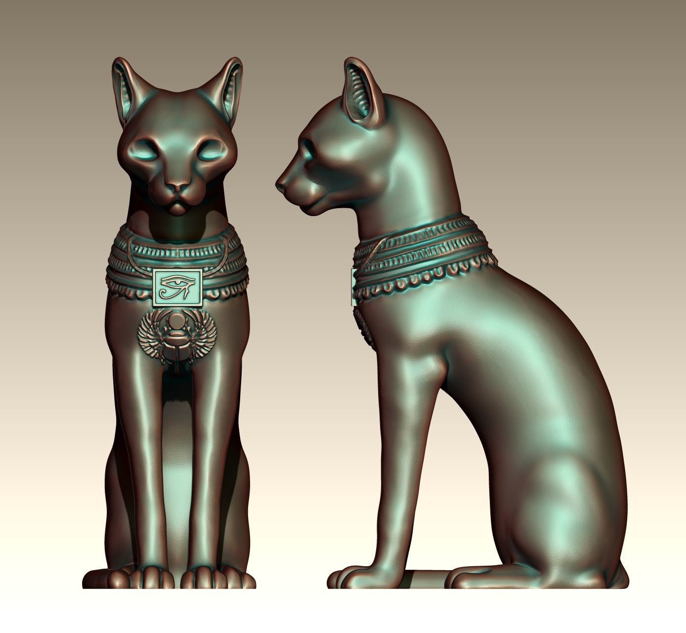 Egyptian ritual cat - Sekhmet Goddess - Bastet Goddess 3D print model_6