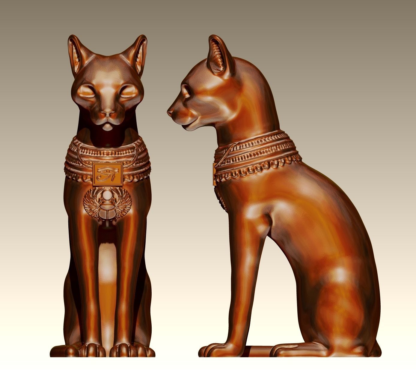 Egyptian ritual cat - Sekhmet Goddess - Bastet Goddess 3D print model_13