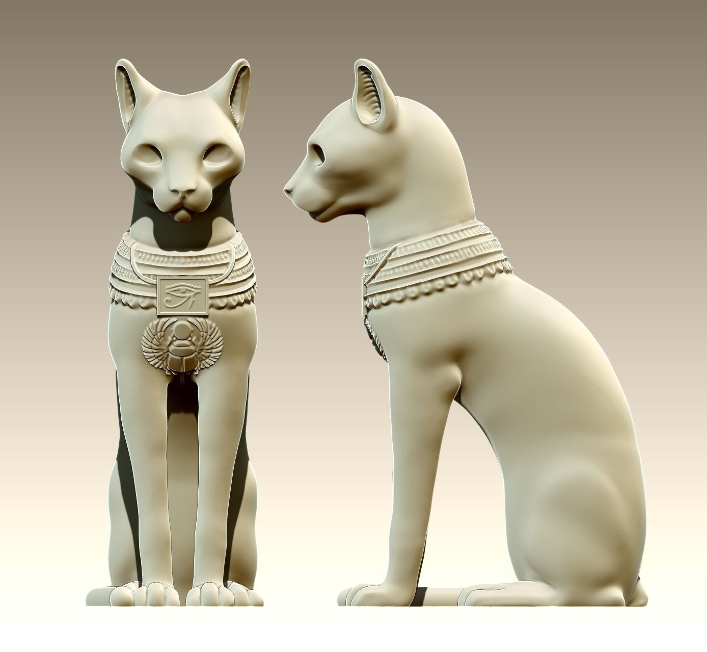 Egyptian ritual cat - Sekhmet Goddess - Bastet Goddess 3D print model_17