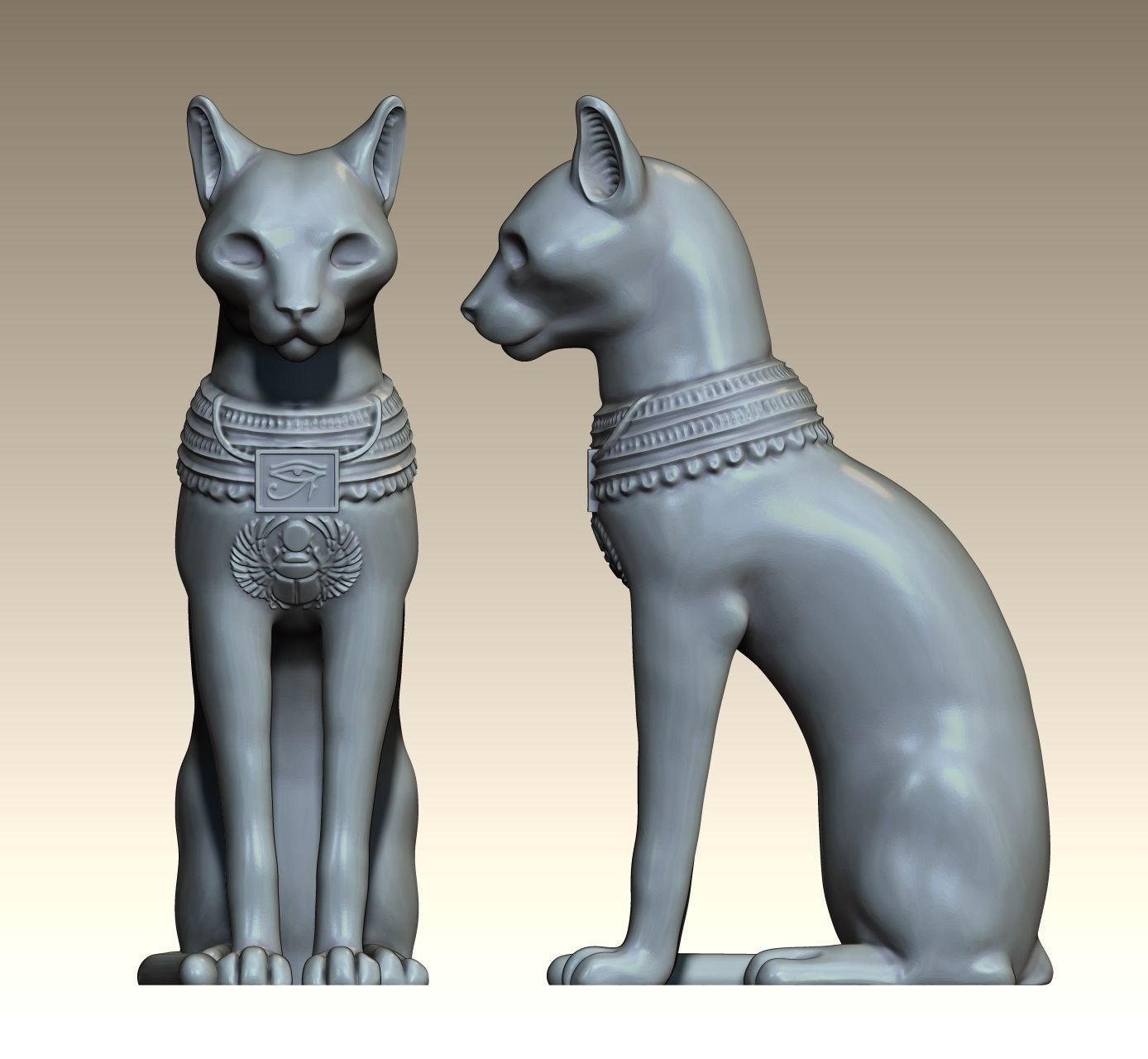 Egyptian ritual cat - Sekhmet Goddess - Bastet Goddess 3D print model_12