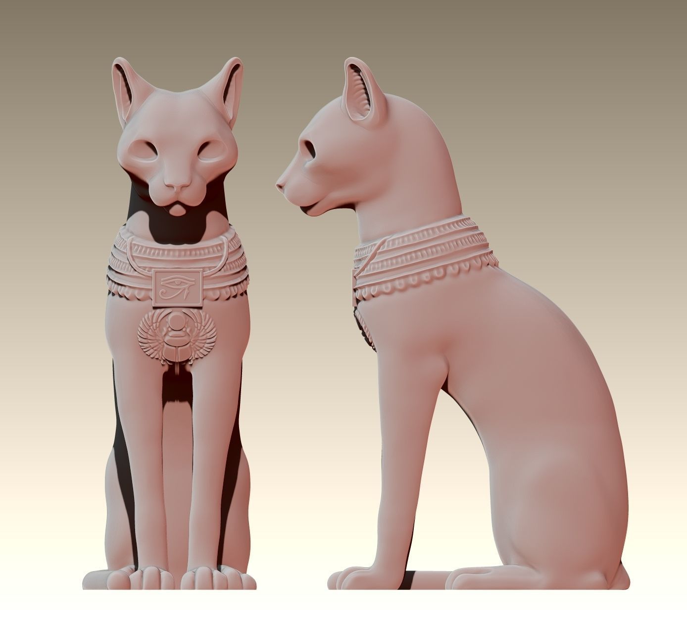 Egyptian ritual cat - Sekhmet Goddess - Bastet Goddess 3D print model_9