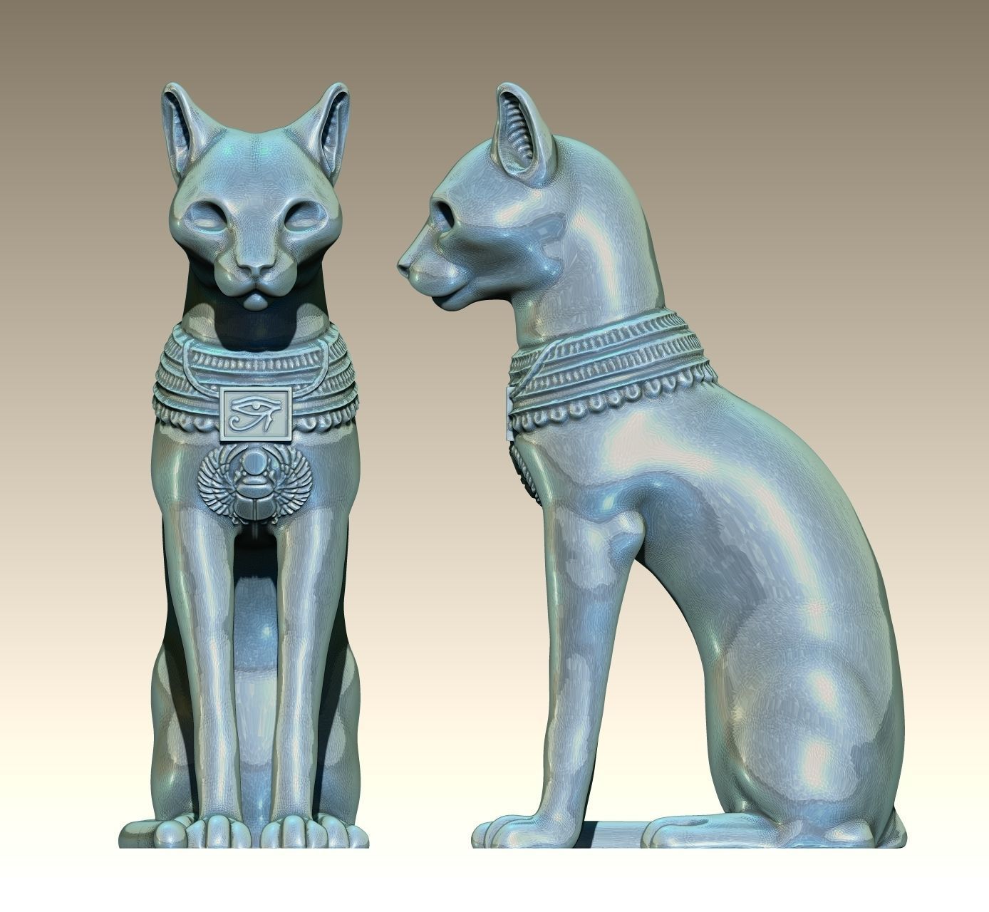 Egyptian ritual cat - Sekhmet Goddess - Bastet Goddess 3D print model_8