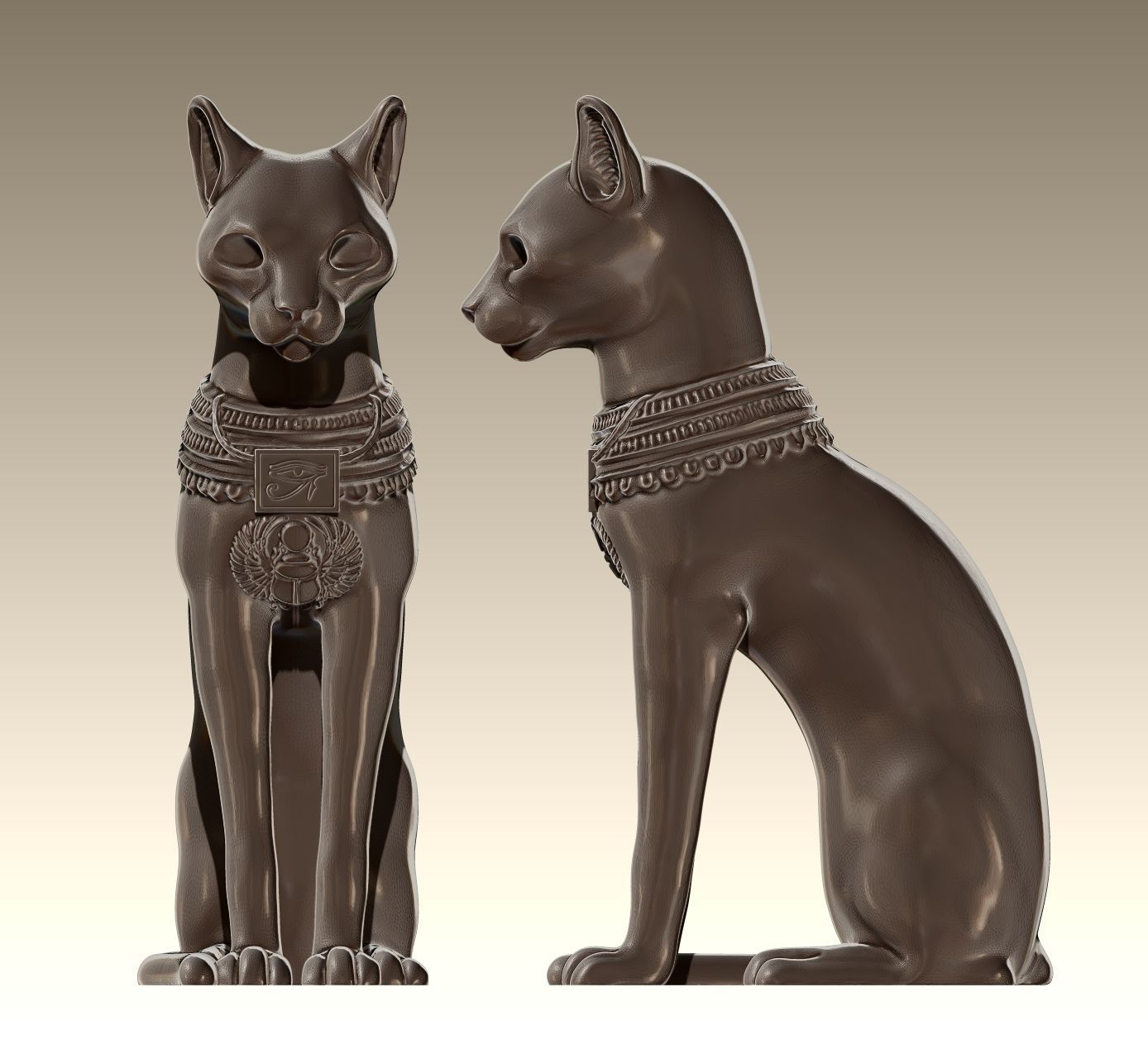Egyptian ritual cat - Sekhmet Goddess - Bastet Goddess 3D print model_11