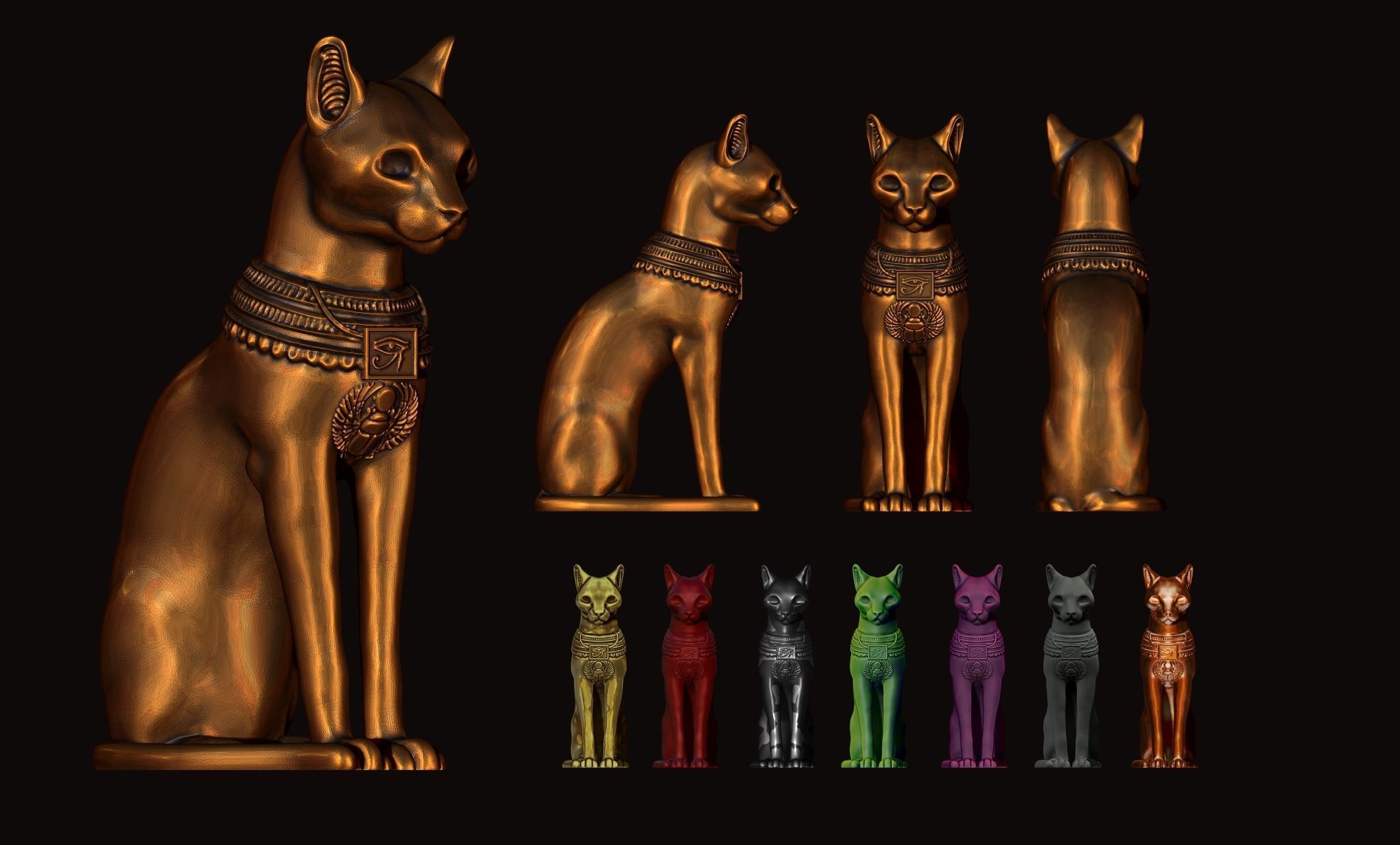Egyptian ritual cat - Sekhmet Goddess - Bastet Goddess 3D print model_1