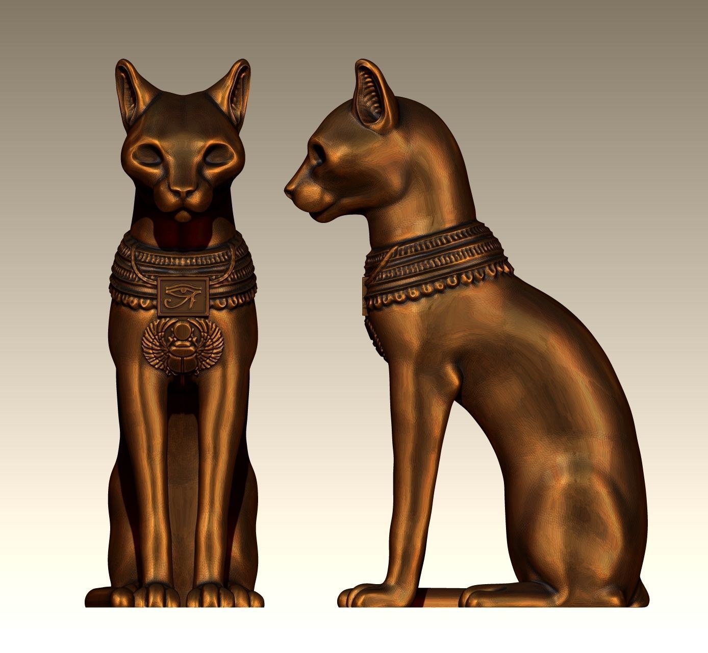 Egyptian ritual cat - Sekhmet Goddess - Bastet Goddess 3D print model_15