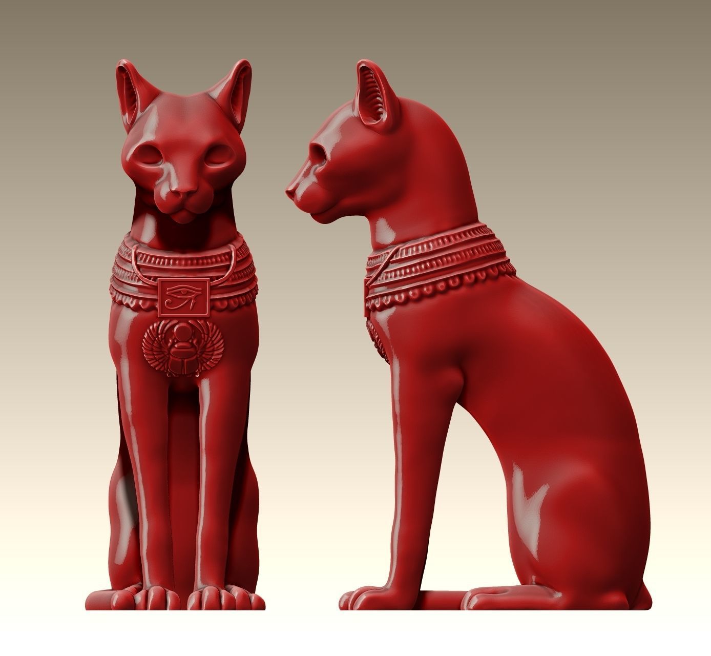 Egyptian ritual cat - Sekhmet Goddess - Bastet Goddess 3D print model_4
