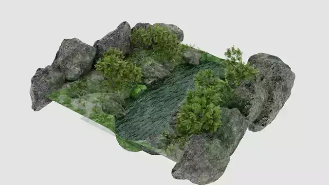 Pond Scene 3D model