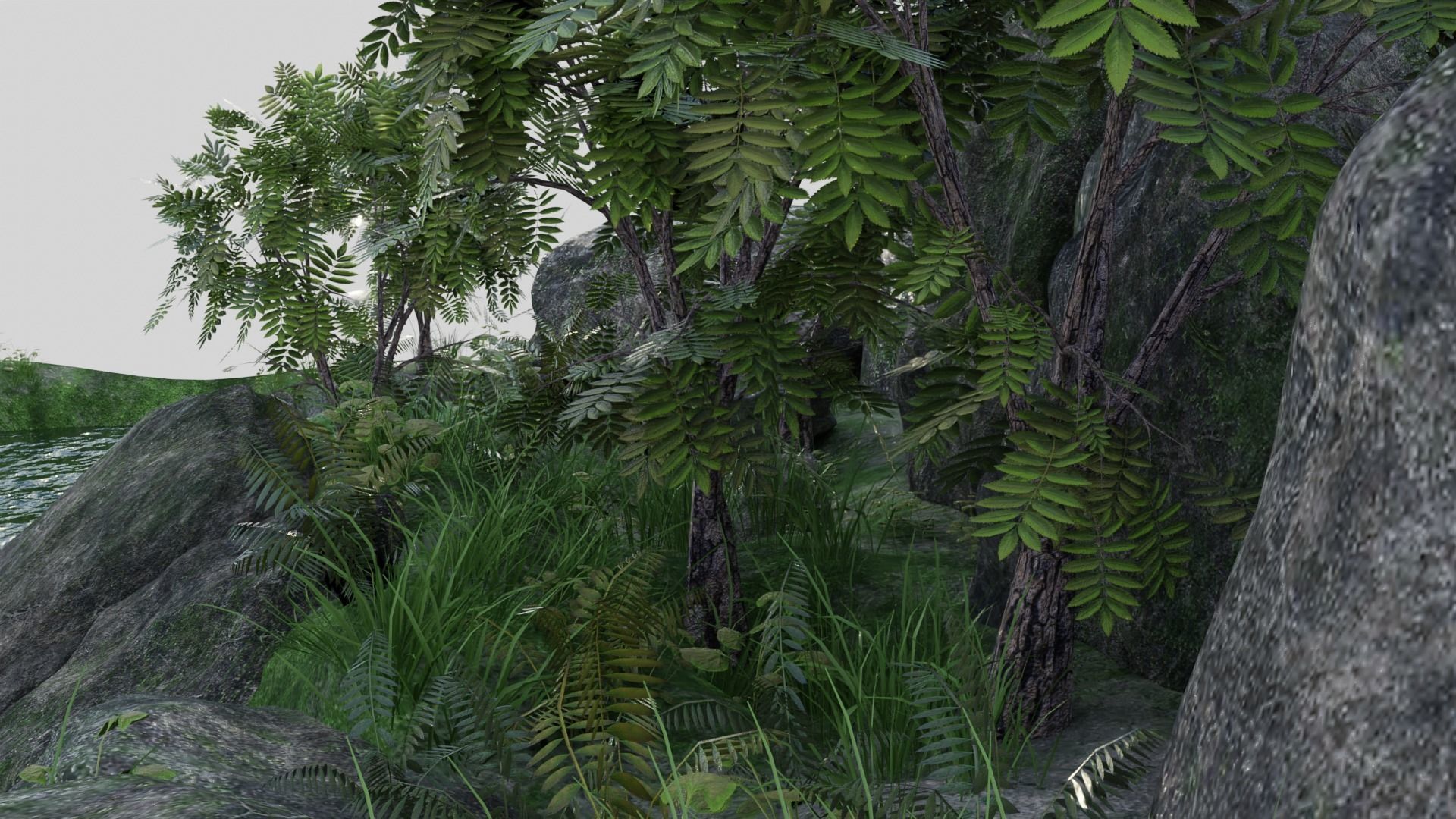 Pond Scene 3D model_4