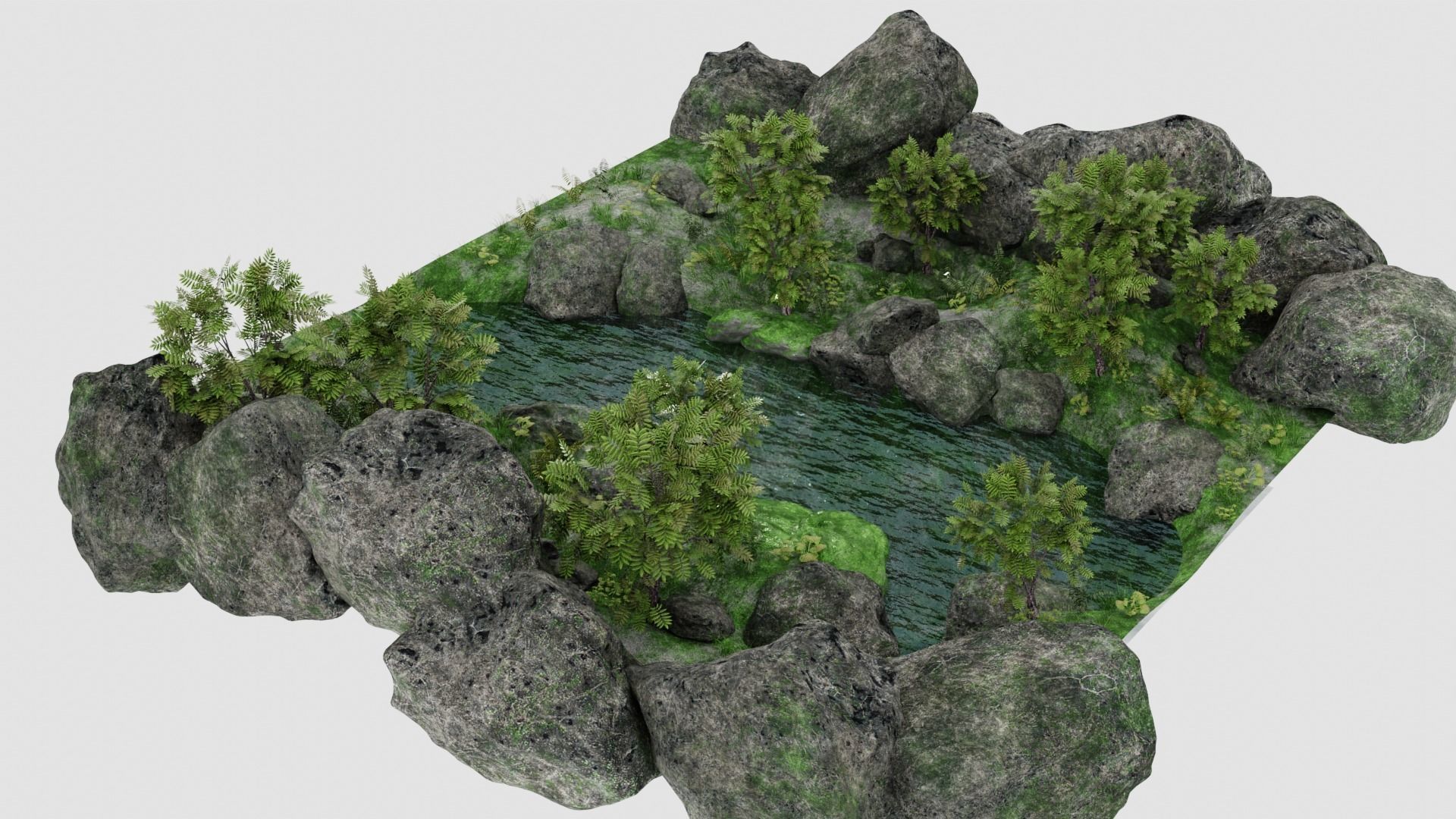 Pond Scene 3D model_14
