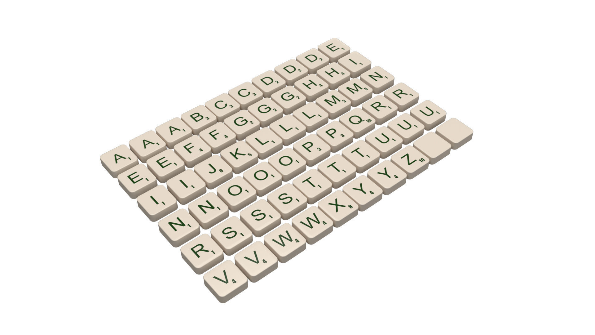 Scrabble Game 3D model_2
