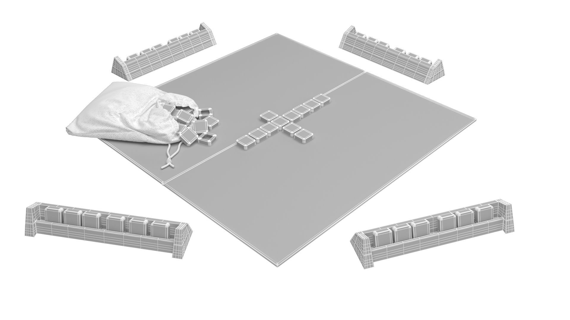 Scrabble Game 3D model_1