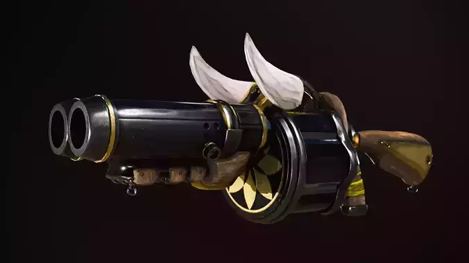 Stylized Grenade launcher Game-ready 