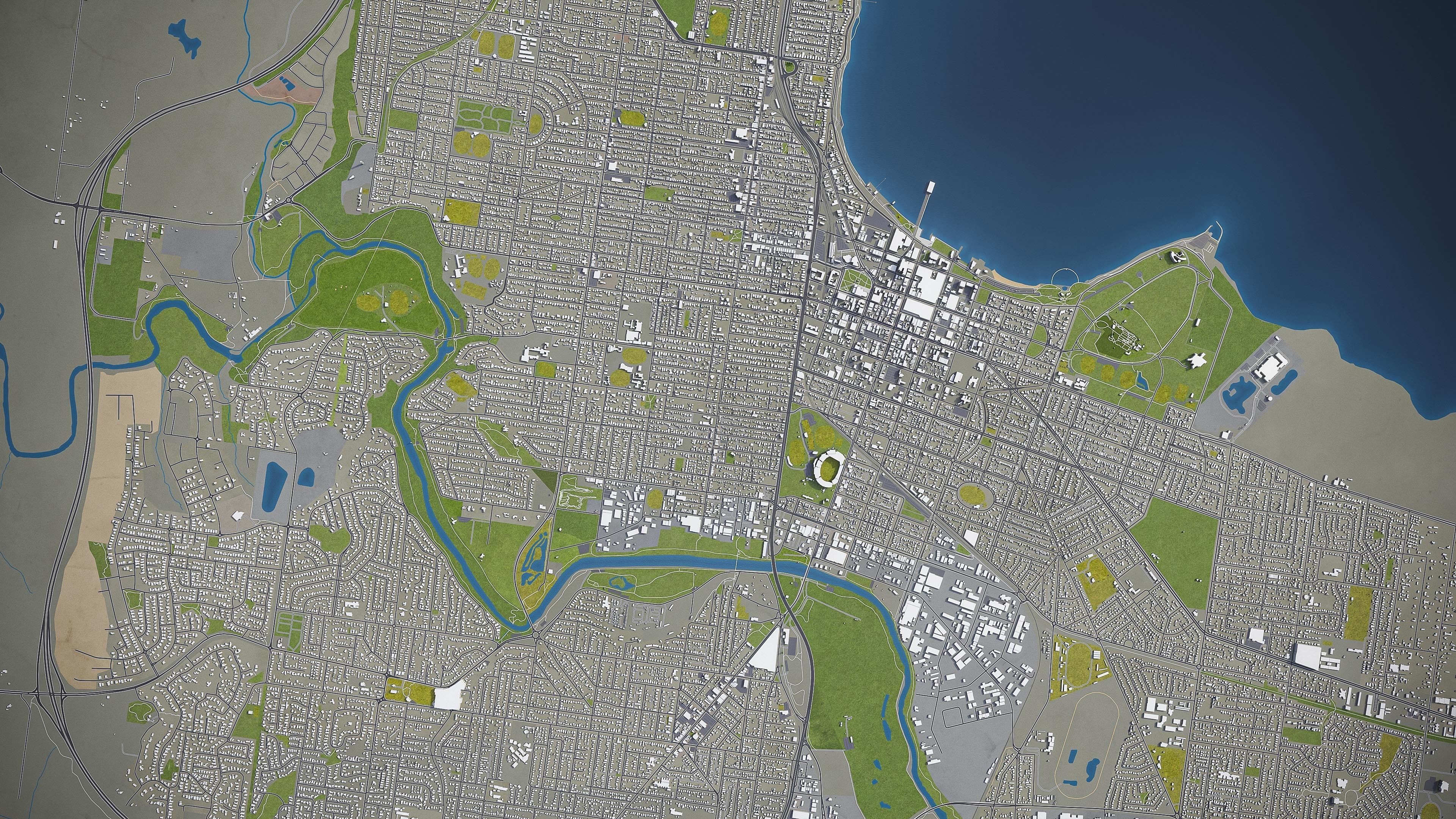 Geelong - 3D City Model Low-poly 3D model_9
