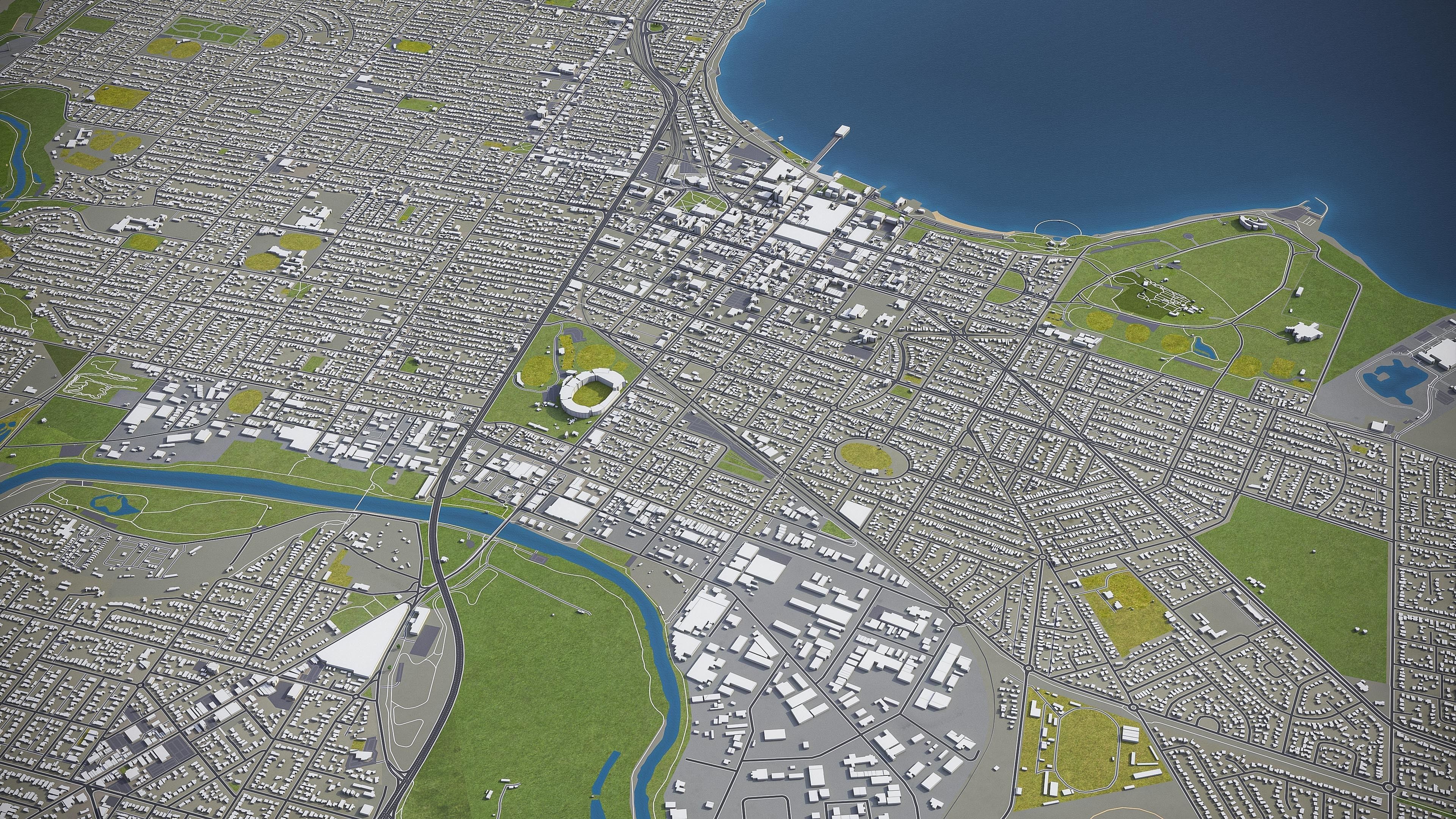 Geelong - 3D City Model Low-poly 3D model_7