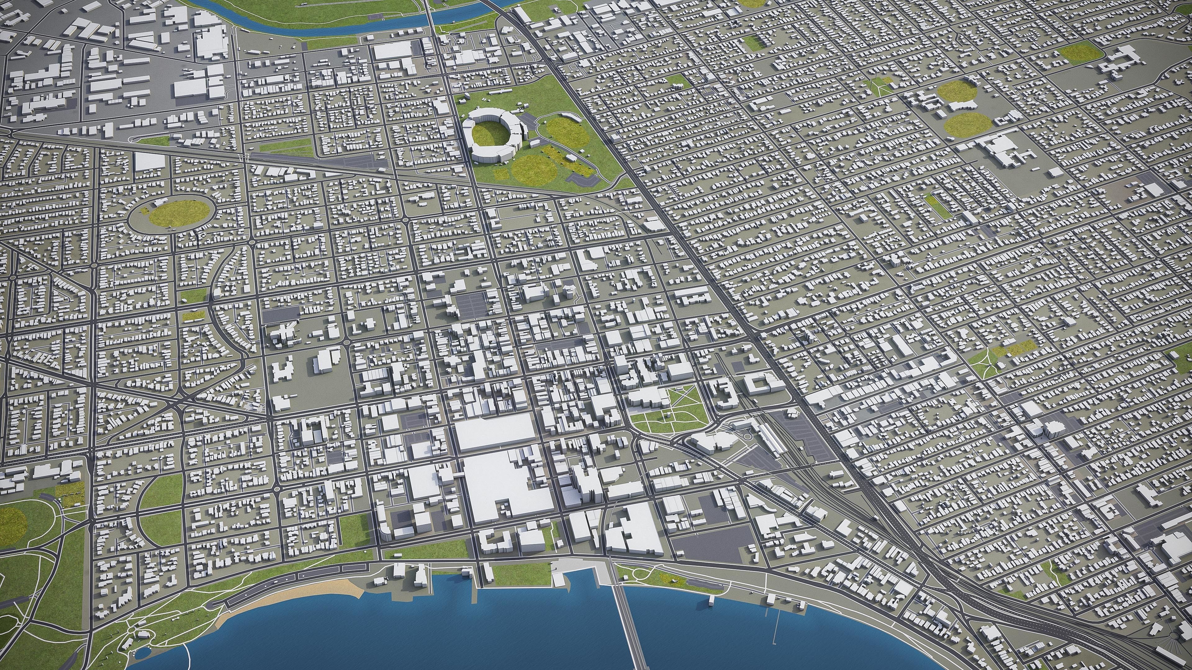 Geelong - 3D City Model Low-poly 3D model_4
