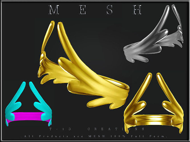 Wing Ring Low-poly 3D model