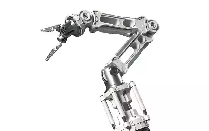 Robotic Arm White PBR Rigged Low-poly 3D model