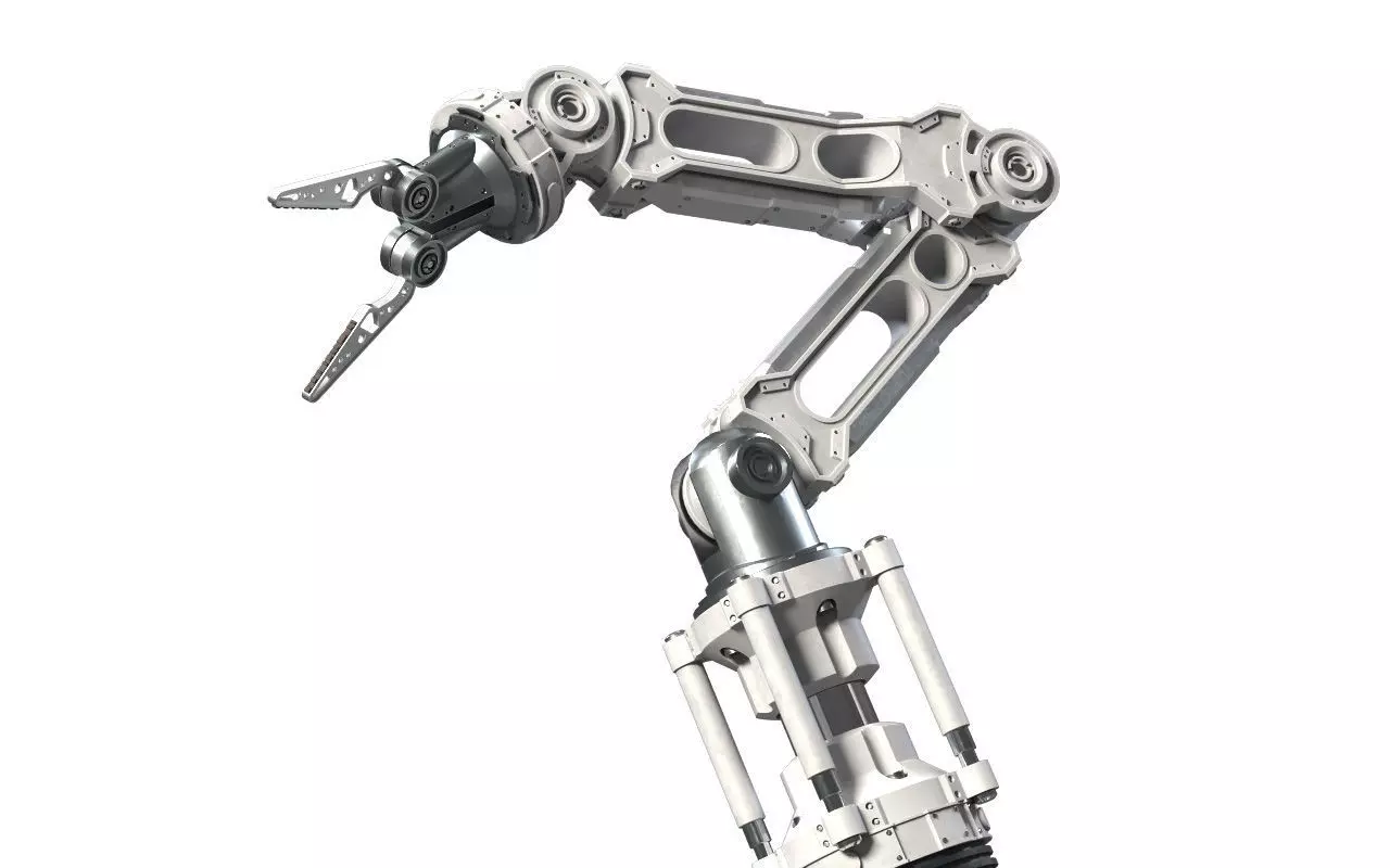 Robotic Arm White PBR Rigged Low-poly 3D model_0