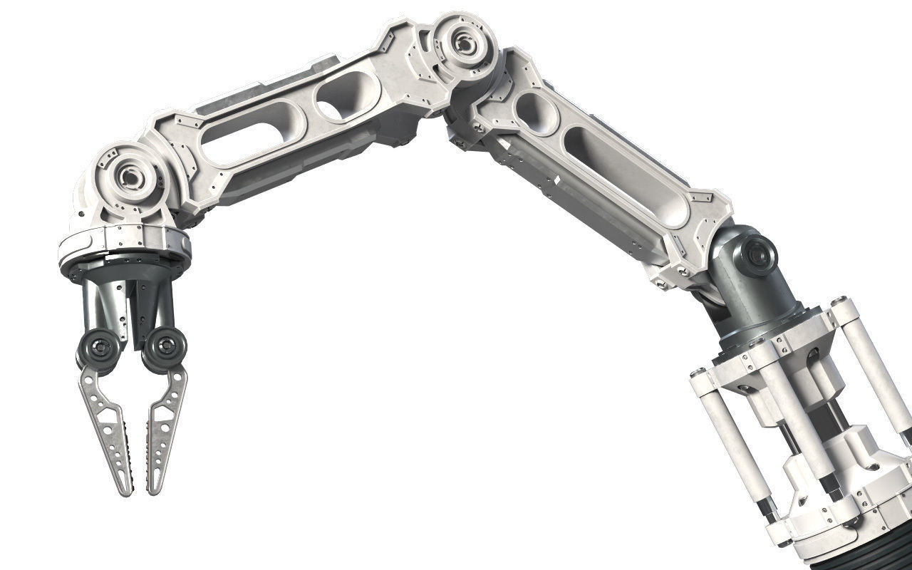 Robotic Arm White PBR Rigged Low-poly 3D model_5