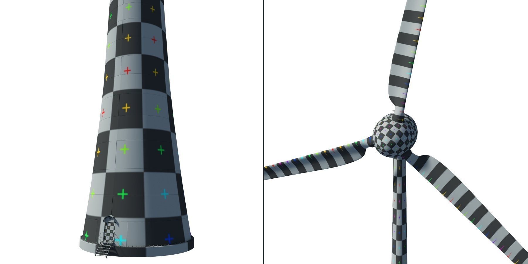 Wind Turbine Animated Riged Model Low-poly 3D model_9