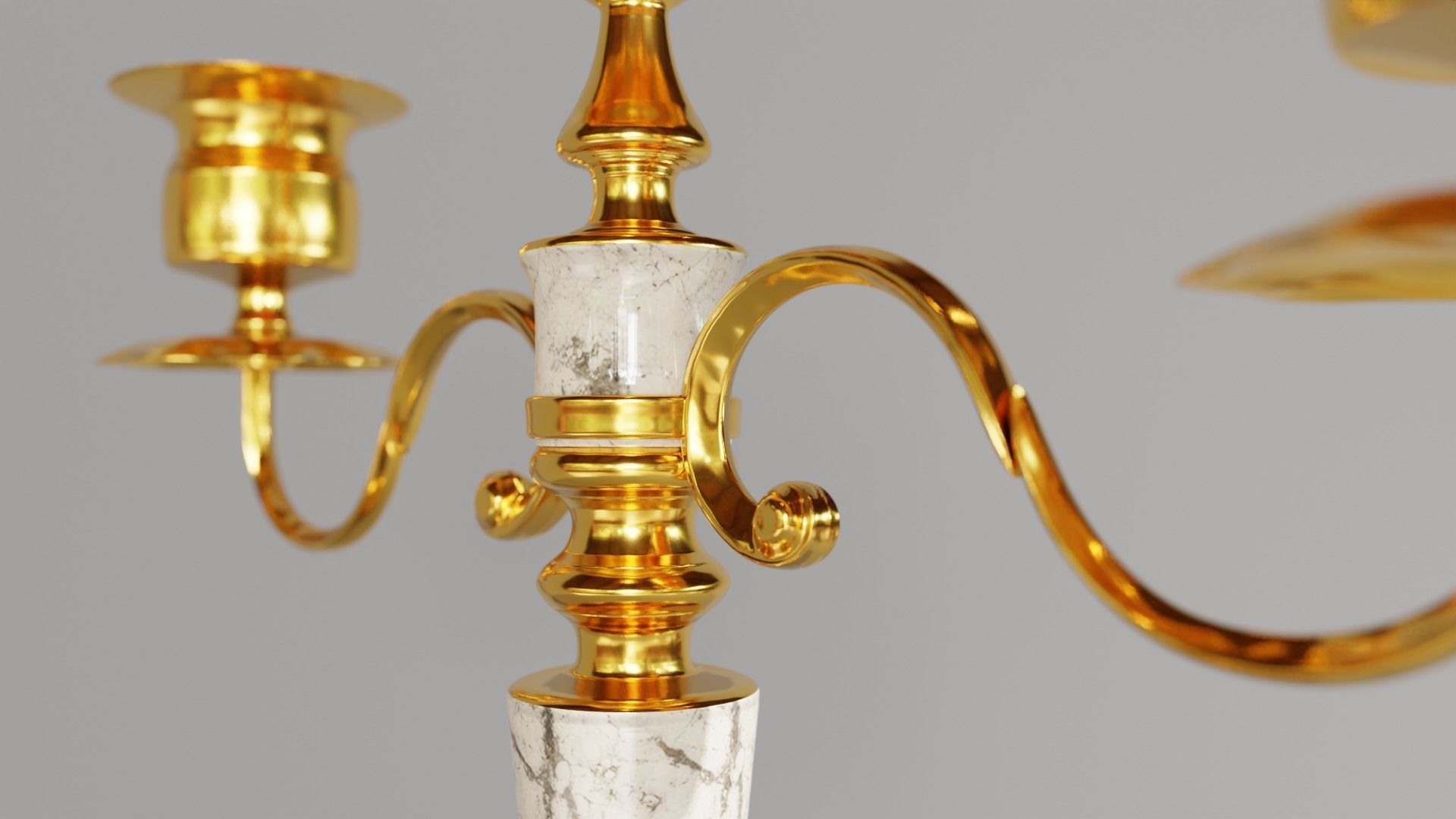 Candle holder Low-poly 3D model_4