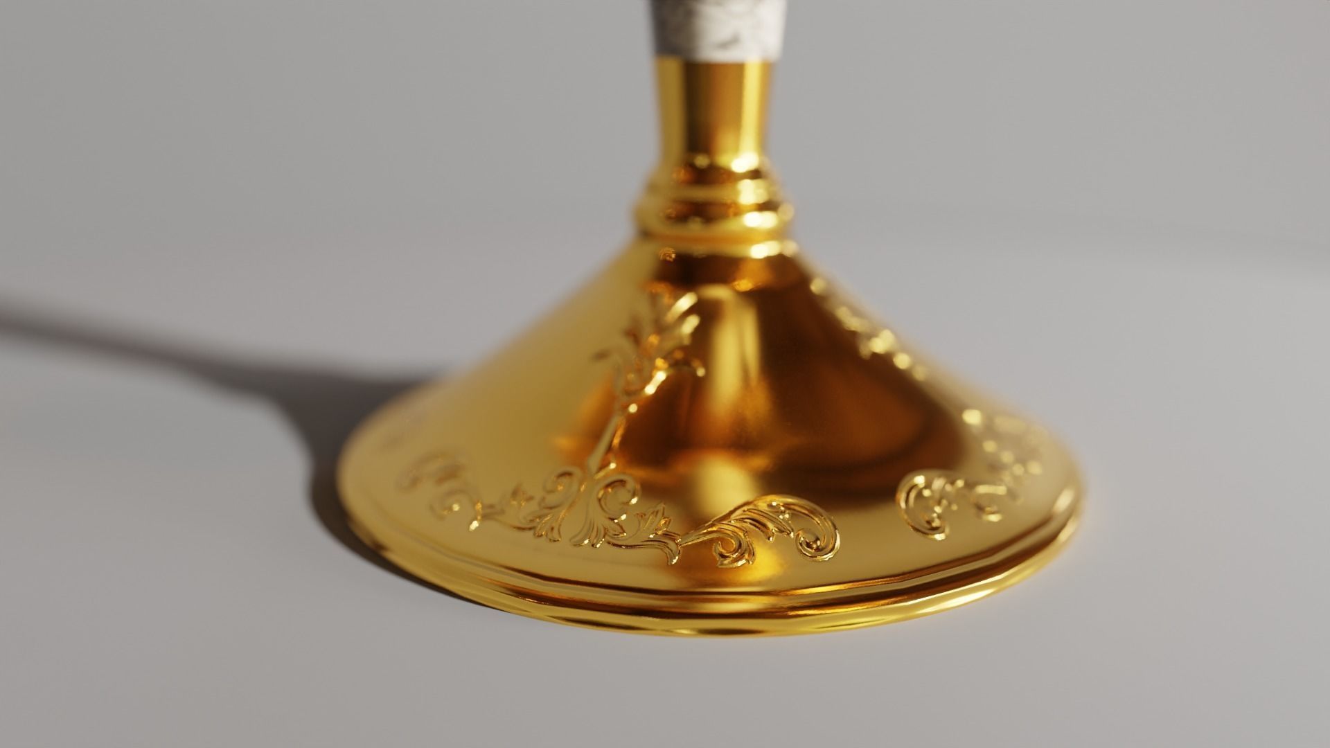 Candle holder Low-poly 3D model_3