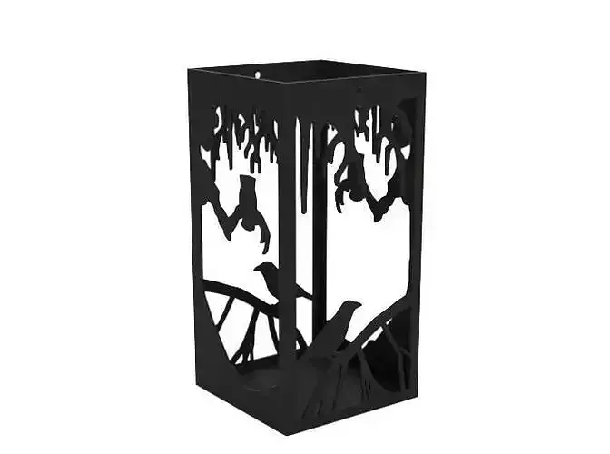 Lantern bats in woods candle holder