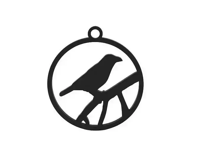 Earring bird on branch pendant