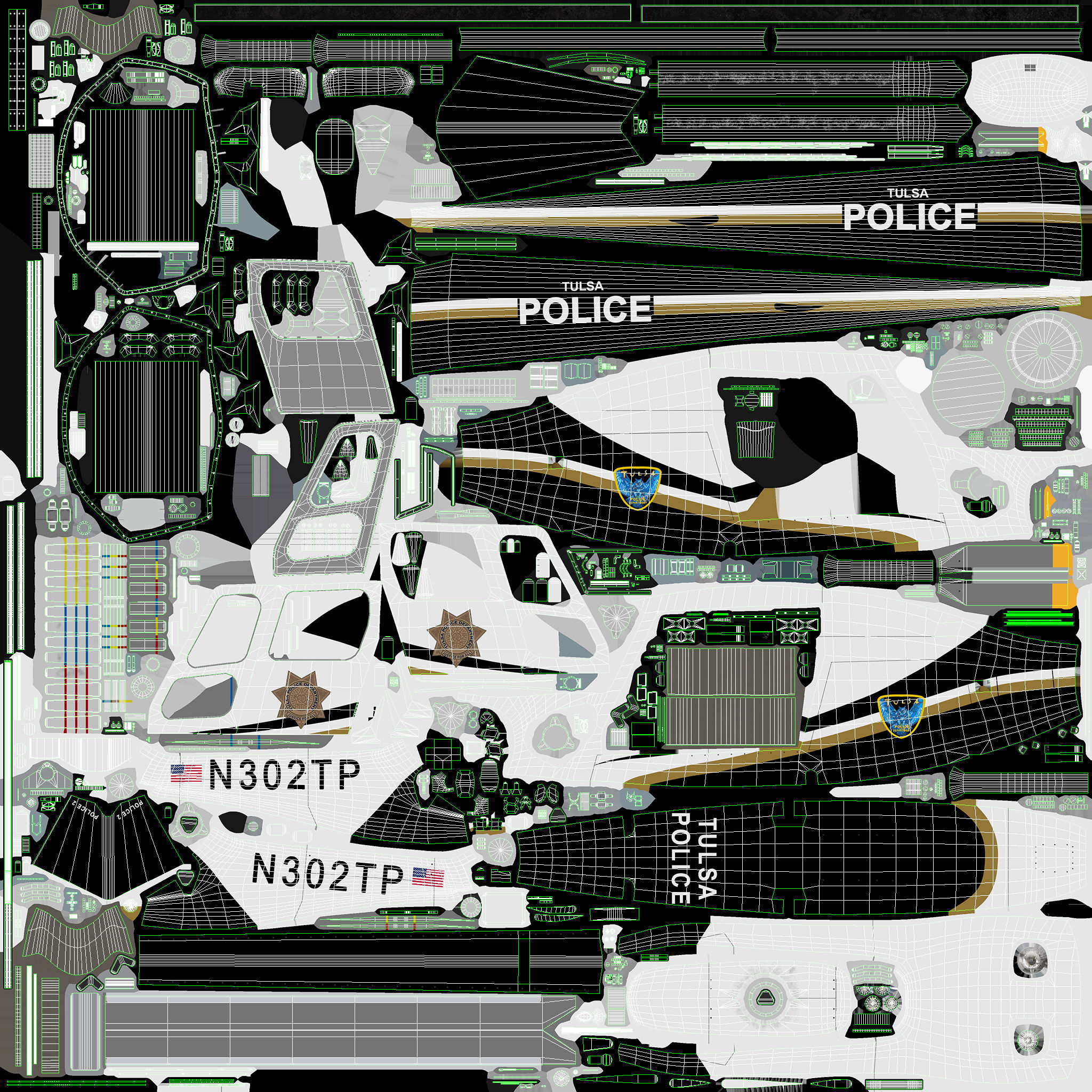 AS-350 Tulsa Police Low-poly 3D model_17