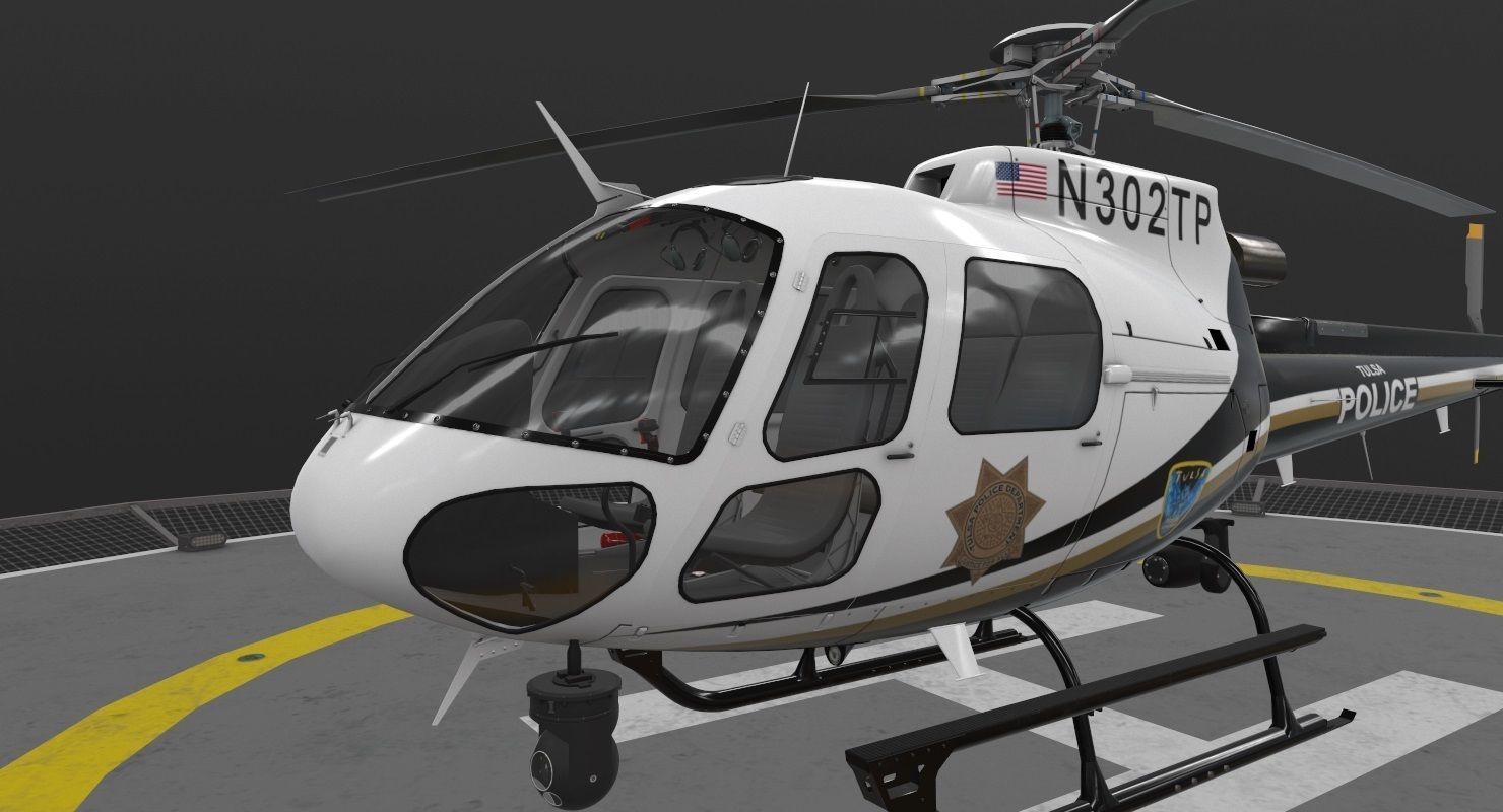AS-350 Tulsa Police Low-poly 3D model_5