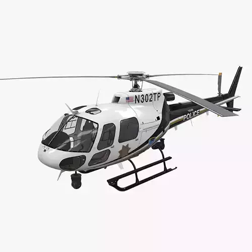 AS-350 Tulsa Police Low-poly 3D model