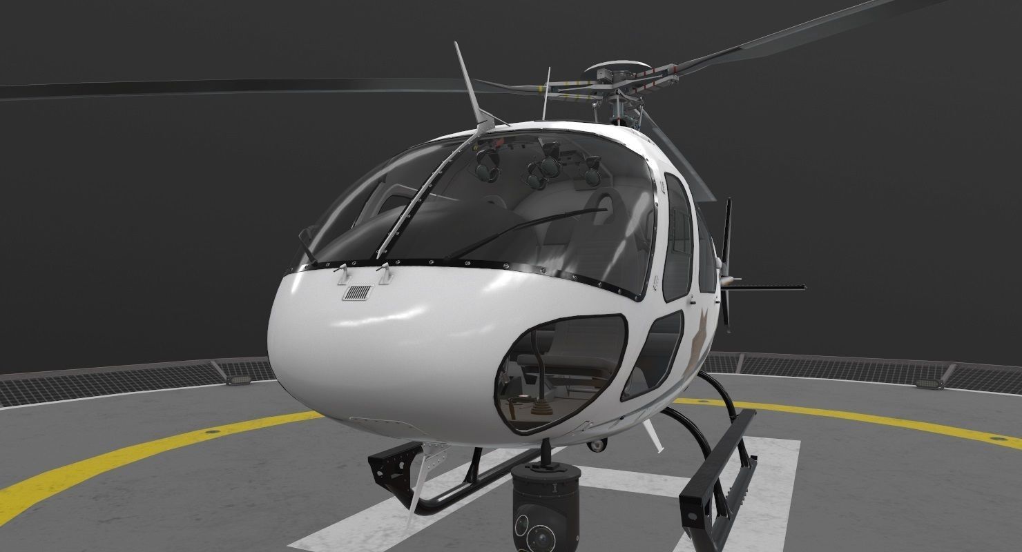AS-350 Tulsa Police Low-poly 3D model_7