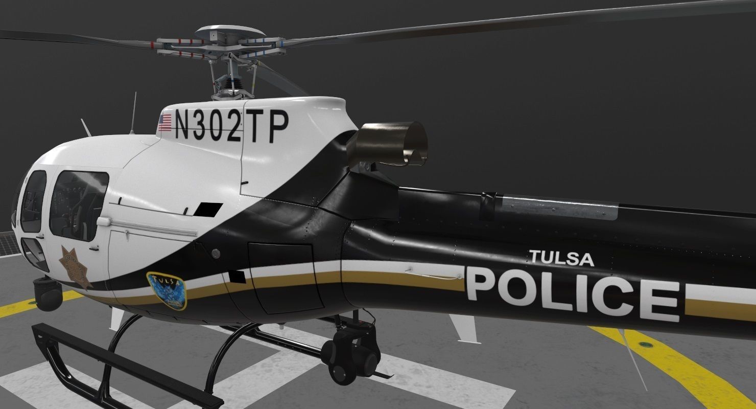 AS-350 Tulsa Police Low-poly 3D model_4