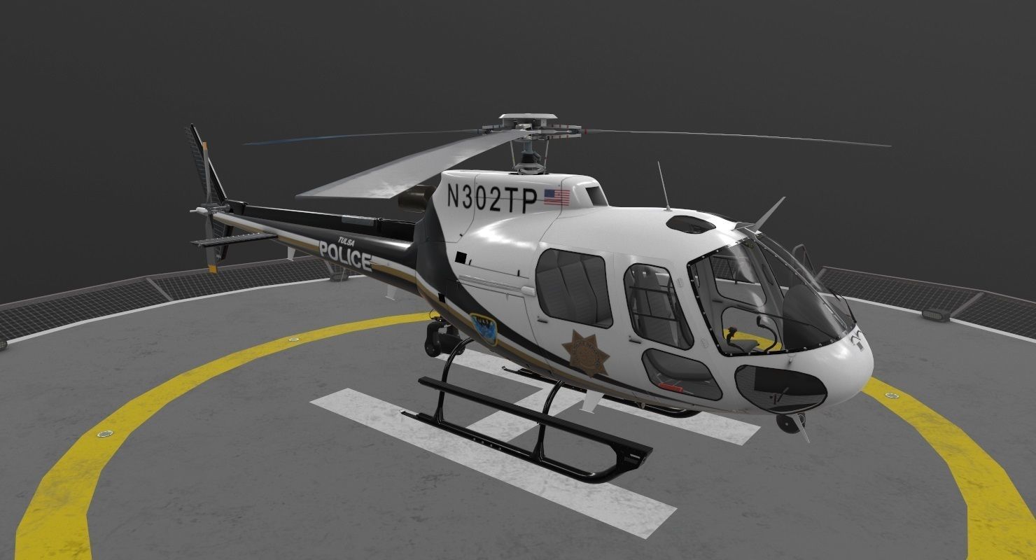 AS-350 Tulsa Police Low-poly 3D model_2