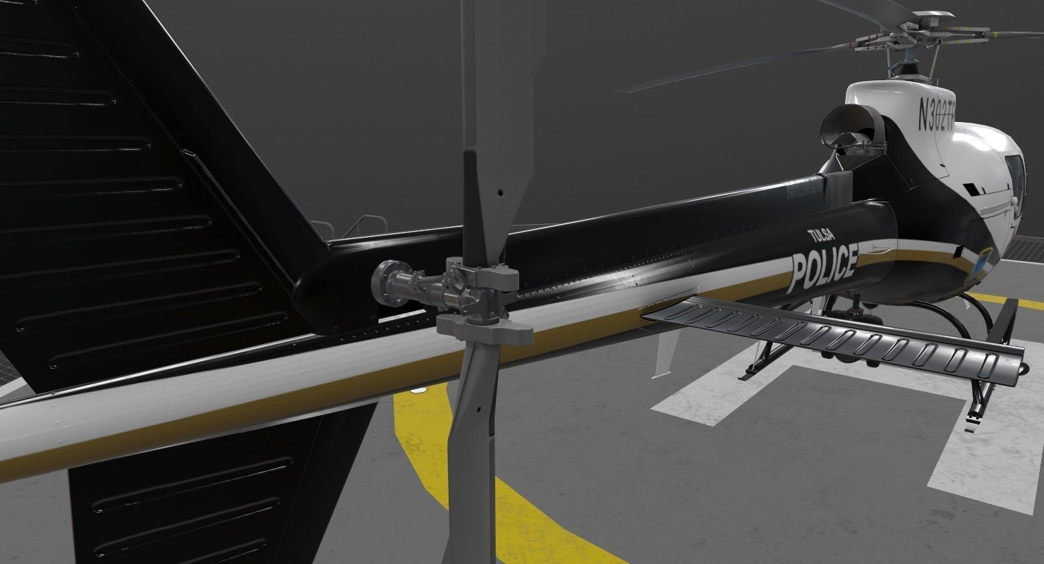 AS-350 Tulsa Police Low-poly 3D model_9