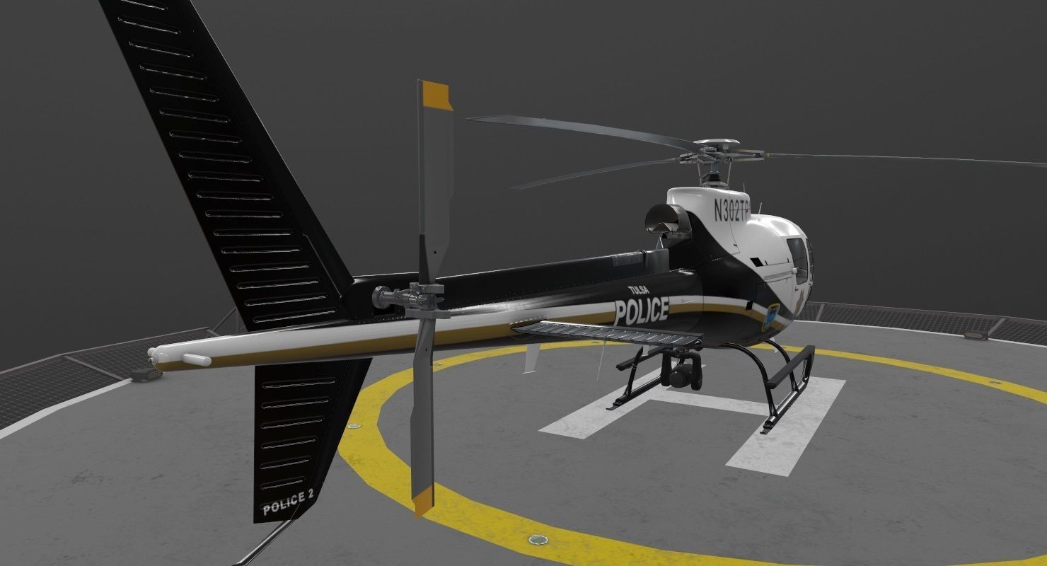 AS-350 Tulsa Police Low-poly 3D model_3