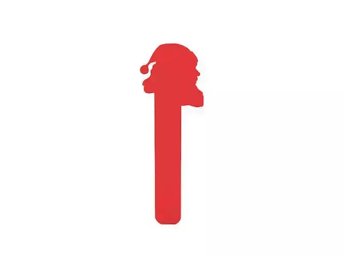 Bookmark santa claus silhouette
