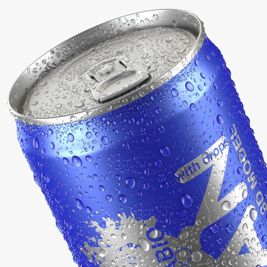 Can With Water Droplets 220ml Red Bull type 3D model_2