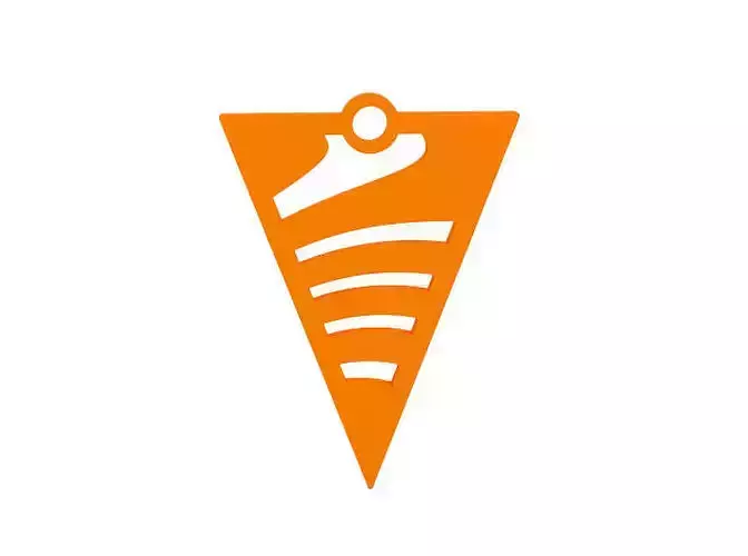 Earring orange ice cream cone logo