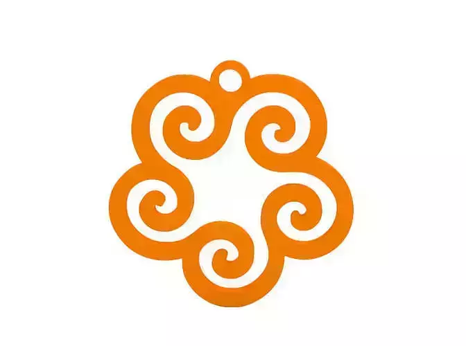 Earring orange logo with spiral design